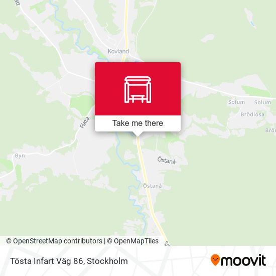 Tösta Infart Väg 86 map