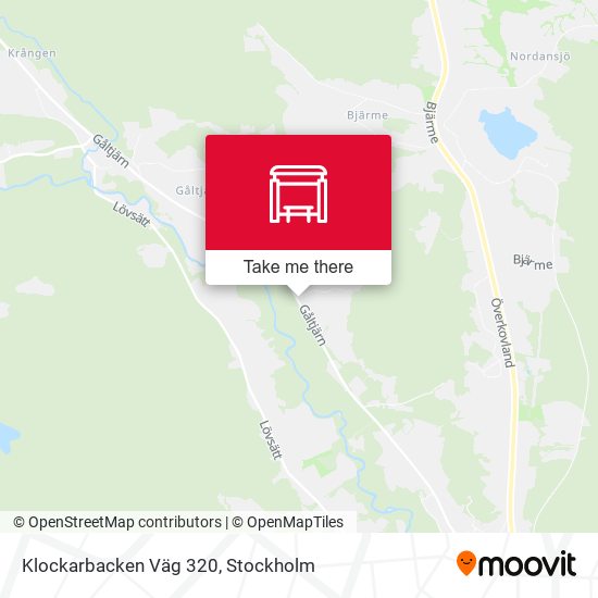 Klockarbacken Väg 320 map