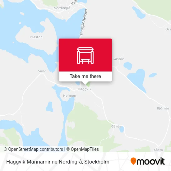 Häggvik Mannaminne Nordingrå map
