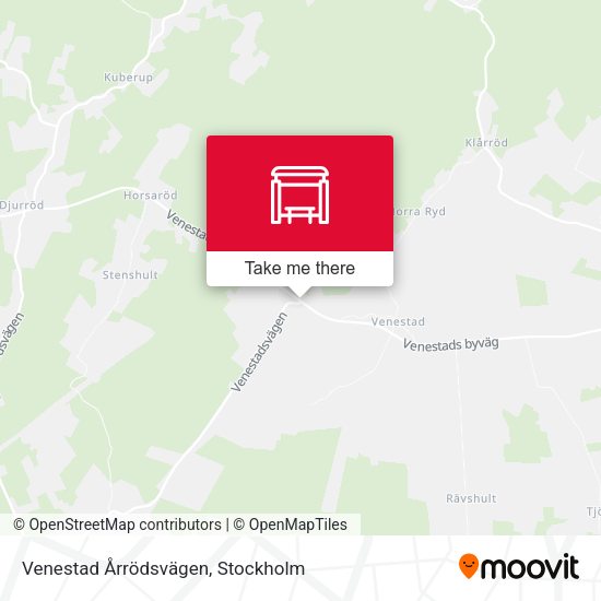 Venestad Årrödsvägen map