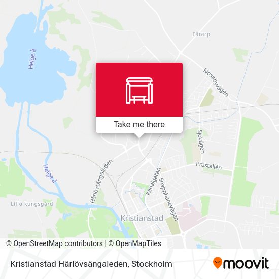 Kristianstad Härlövsängaleden map