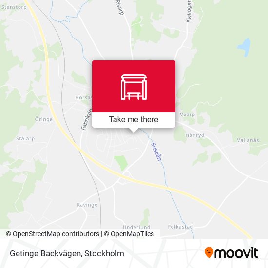 Getinge Backvägen map