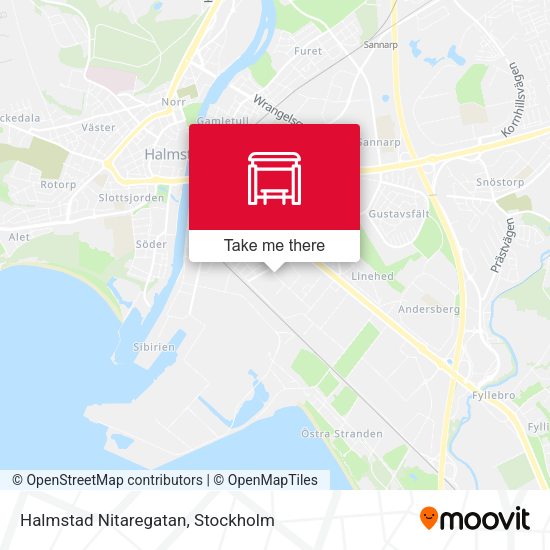 Halmstad Nitaregatan map