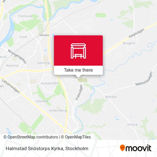 Halmstad Snöstorps Kyrka map