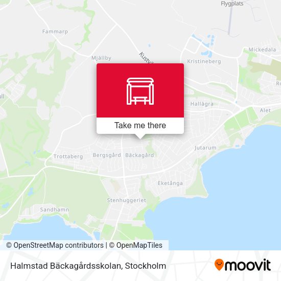 Halmstad Bäckagårdsskolan map