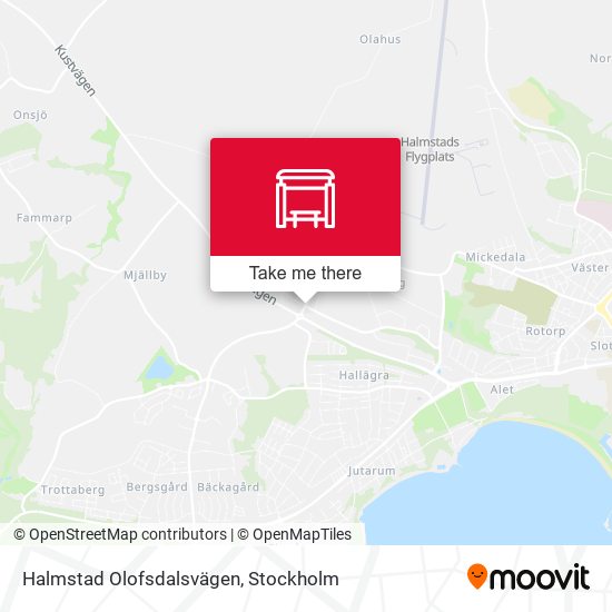 Halmstad Olofsdalsvägen map