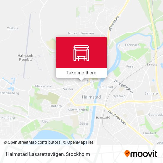 Halmstad Lasarettsvägen map
