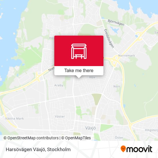 Harsövägen Växjö map