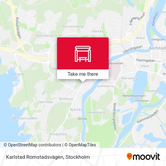 Karlstad Romstadsvägen map