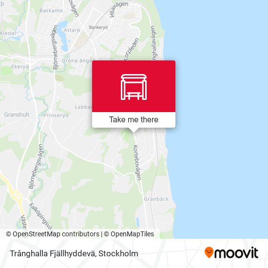 Trånghalla Fjällhyddevä map