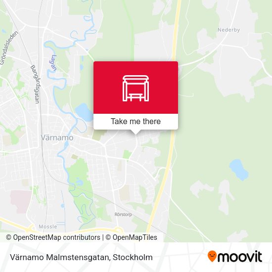 Värnamo Malmstensgatan map