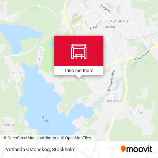 Vetlanda Östanskog map