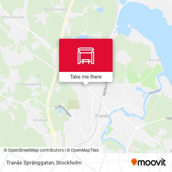Tranås Spränggatan map