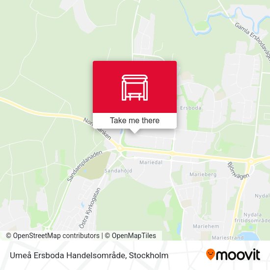Umeå Ersboda Handelsområde map