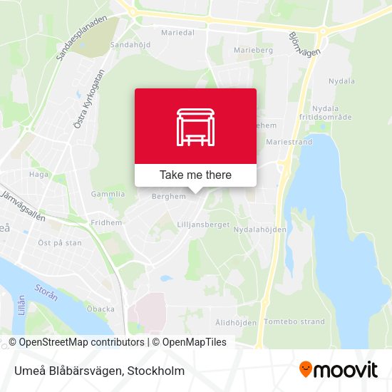 Umeå Blåbärsvägen map