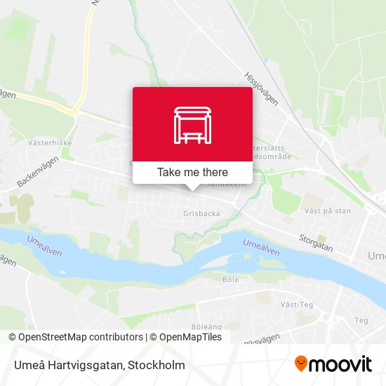 Umeå Hartvigsgatan map