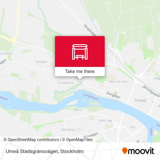Umeå Stadsgränsvägen map