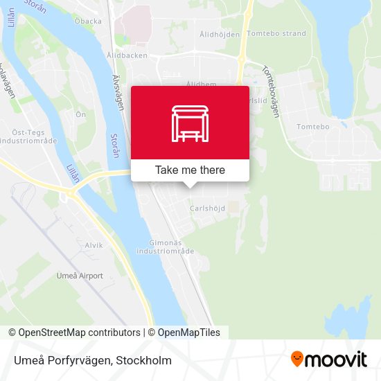 Umeå Porfyrvägen map