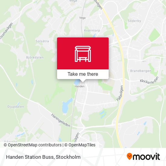 Handen Station Buss map