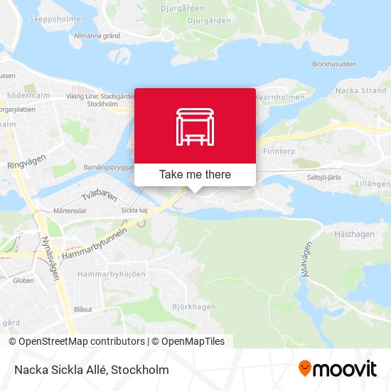 Nacka Sickla Allé map