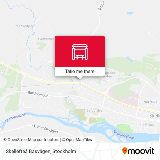 Skellefteå Basvägen map