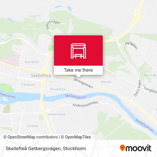 Skellefteå Getbergsvägen map