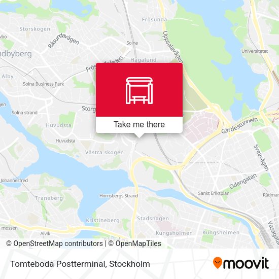 Tomteboda Postterminal map