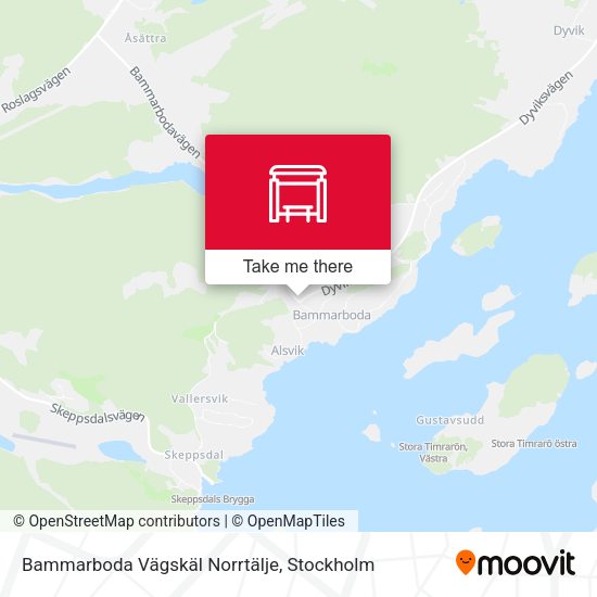 Bammarboda Vägskäl Norrtälje map