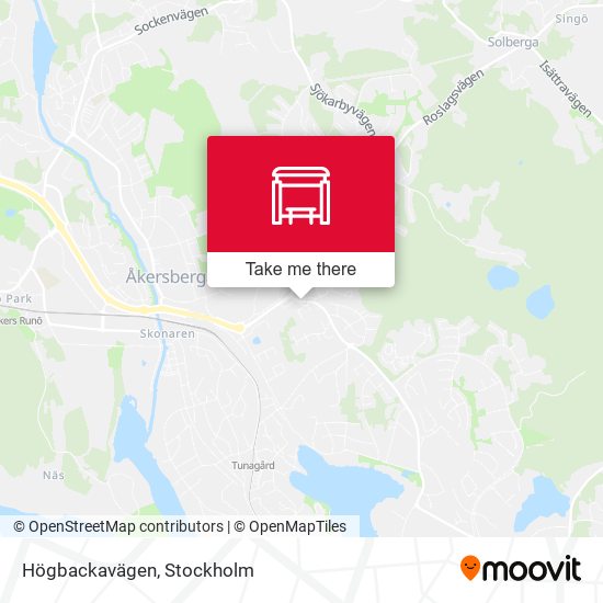 Högbackavägen map