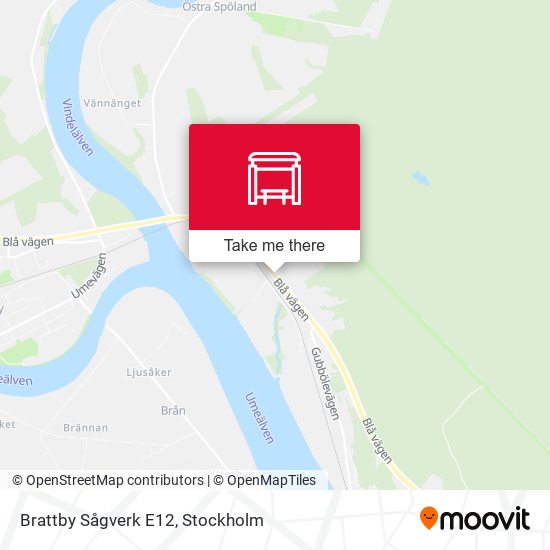 Brattby Sågverk E12 map