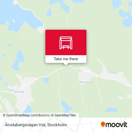 Åtvidabergsvägen Vsk map