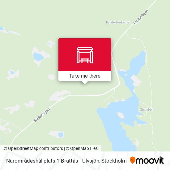 Närområdeshållplats 1 Brattås - Ulvsjön map