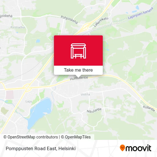 Pomppusten Road East map