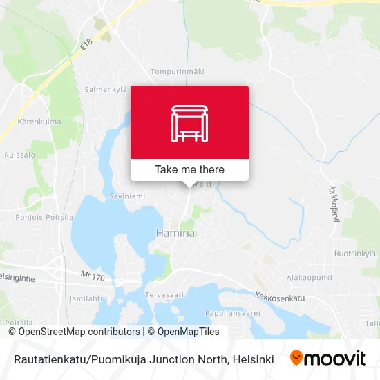 Rautatienkatu / Puomikuja Junction North map