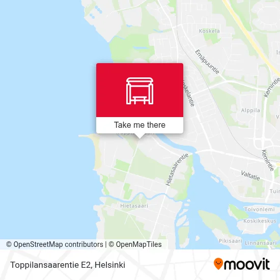 Toppilansaarentie E2 map