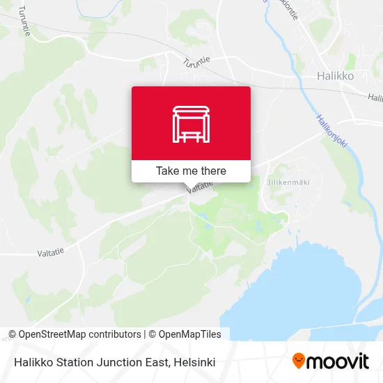 Halikko Station Junction East map