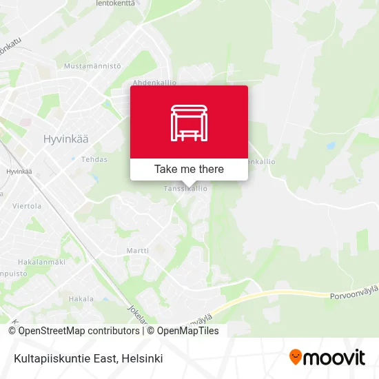 Kultapiiskuntie East map