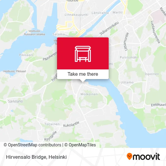 Hirvensalo Bridge map