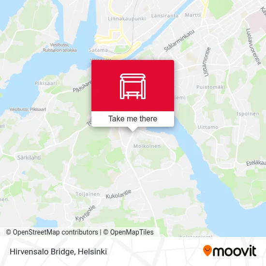 Hirvensalo Bridge map