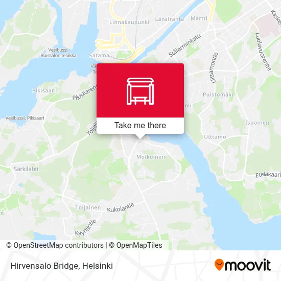 Hirvensalo Bridge map