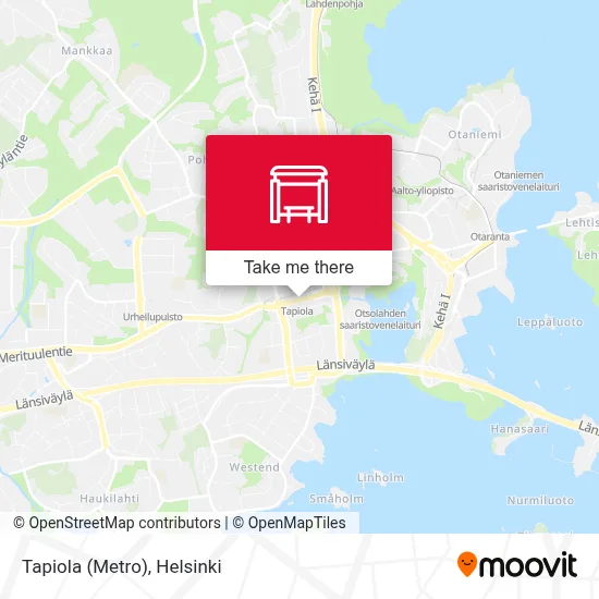Tapiola (Metro) map