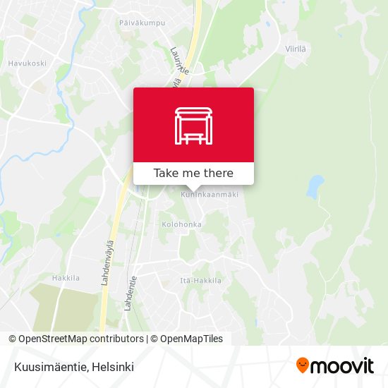 How to get to Kuusimäentie in Vantaa by Bus, Metro or Train?