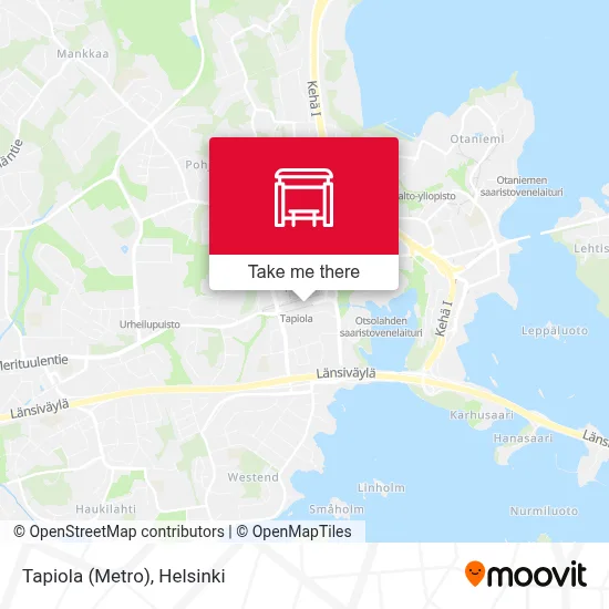 Tapiola (Metro) map