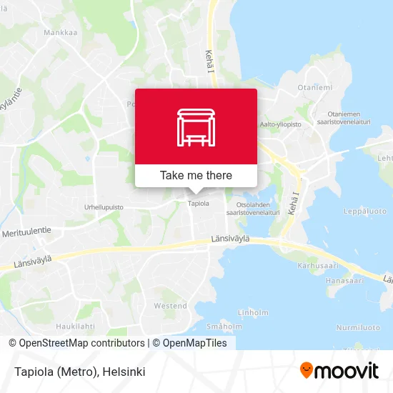 Tapiola (Metro) map
