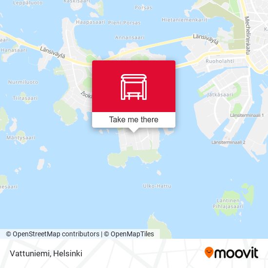 How to get to Vattuniemi in Helsinki by Bus, Metro, Train or Tram?