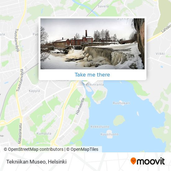 How to get to Tekniikan Museo in Helsinki by Bus, Train or Metro?