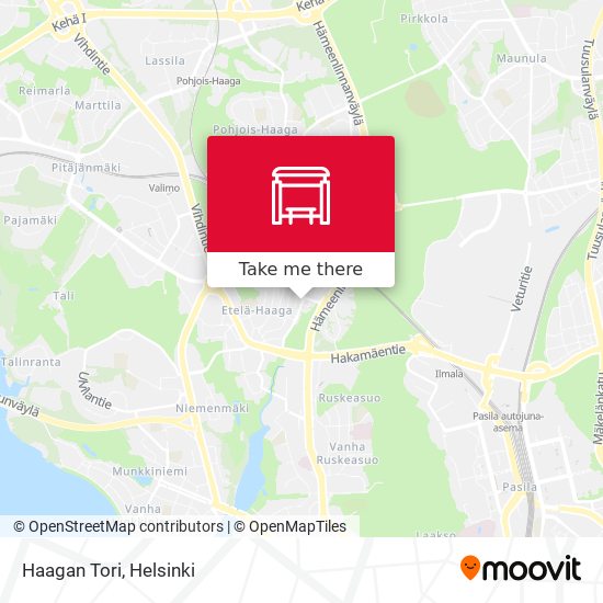 How to get to Haagan Tori in Helsinki by Bus or Train?