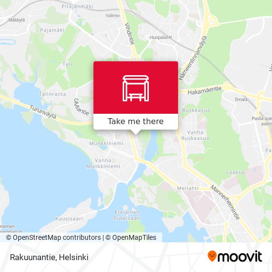 How to get to Rakuunantie in Helsinki by Bus or Train?