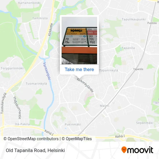 Old Tapanila Road map