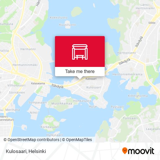 How to get to Kulosaari in Helsinki by Bus, Metro or Train?